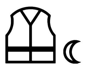 Piktogramm EN 17353 Typ B: Weste mit Mondsymbol
