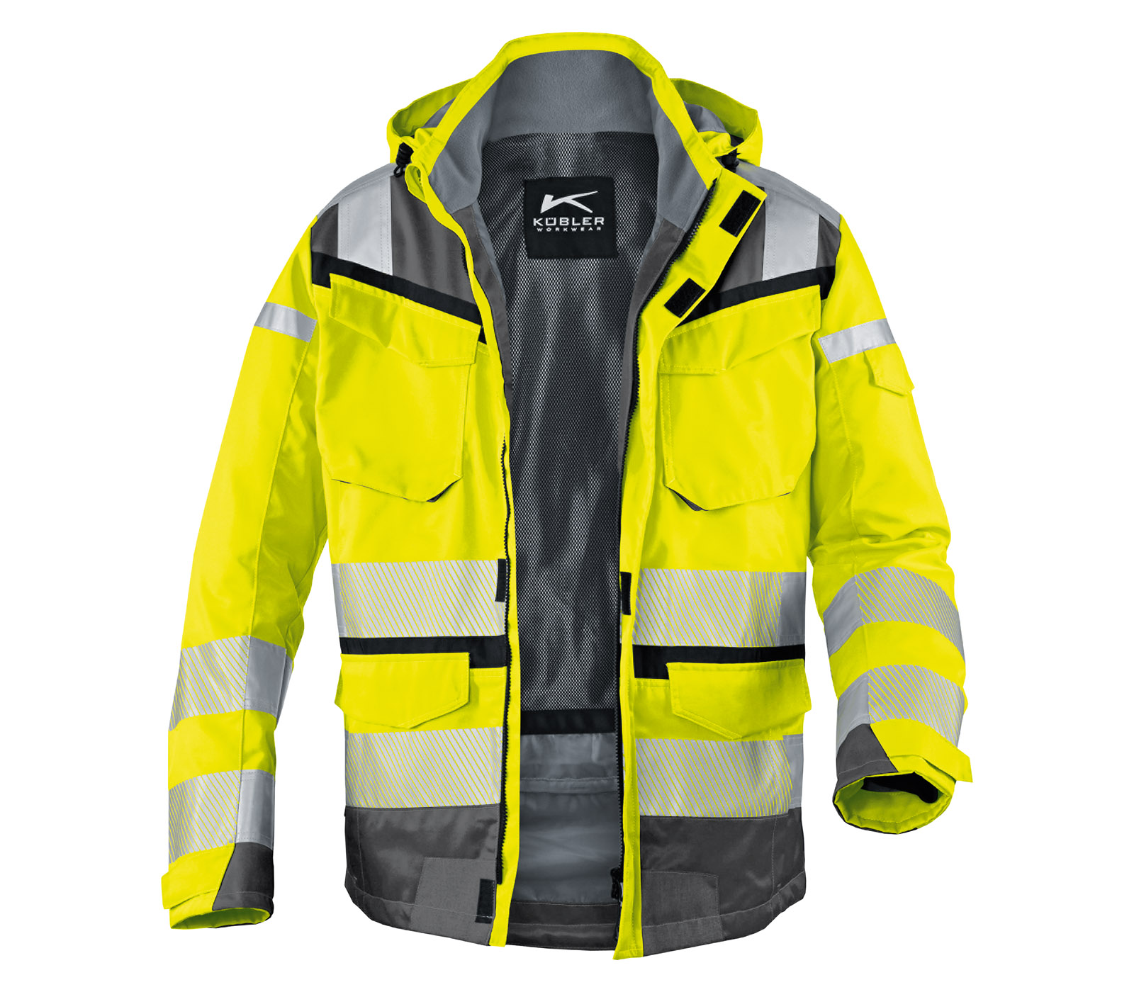 KÜBLER REFLECTIQ Wetterjacke SYMPATEX® PSA 2 | warngelb/anthrazit | S |  1307 8332-3497-30-S