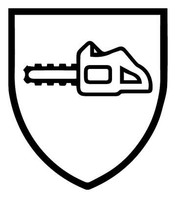 Piktogramm EN ISO 11393-2: Schutzschild mit Kettensäge